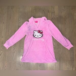 HELLO KITTY soft plush pink hoodie womens size M